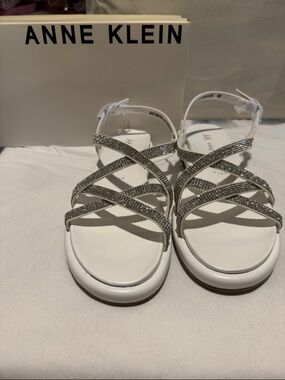 NIB Anne Klein white sandals.